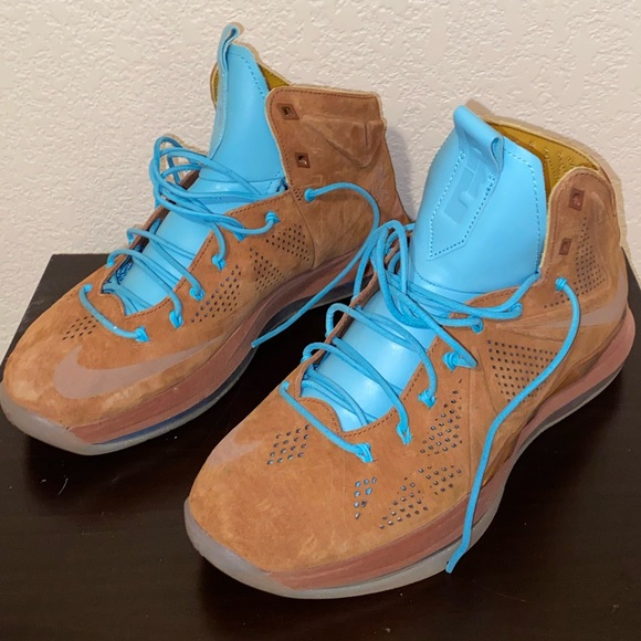 Lebron X Ten EXT QS Package Cork Denim Suede Hazel - Picture 3 of 16